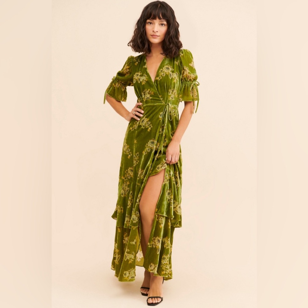 Hutch Green Floral Maxi Dress